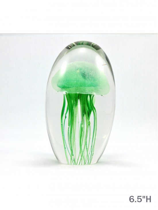 Glass Jellyfish Paperweight